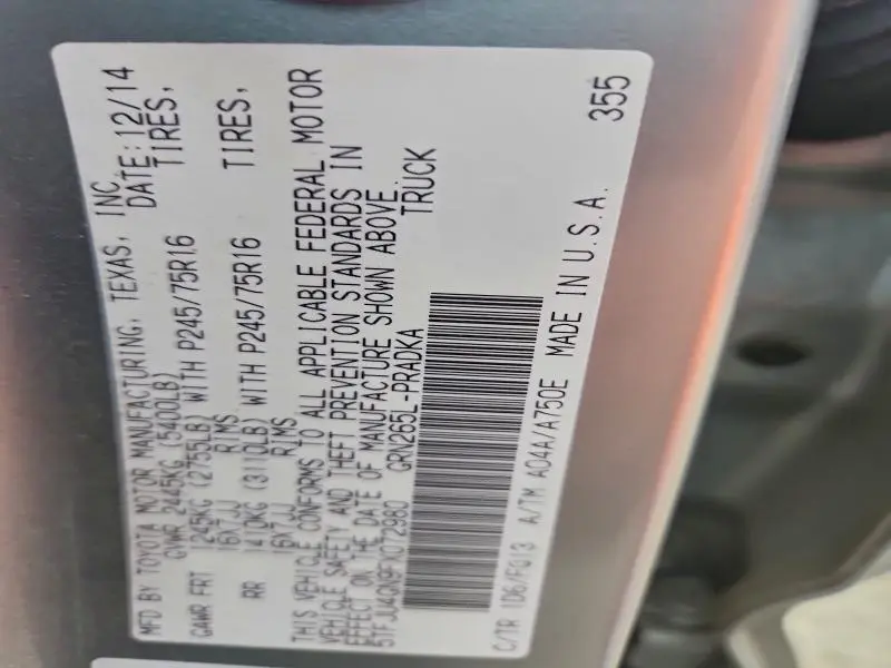 2015 TOYOTA TACOMA DOUBLE CAB PRERUNNER  