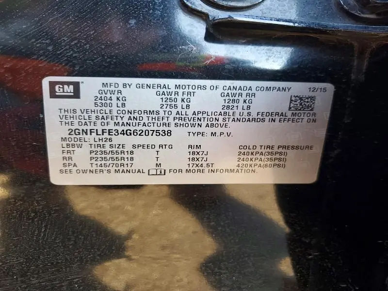 2016 CHEVROLET EQUINOX LT  