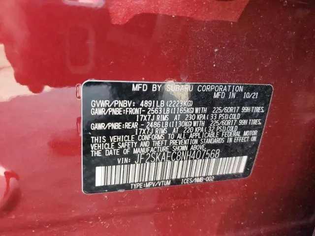 2022 SUBARU FORESTER PREMIUM  