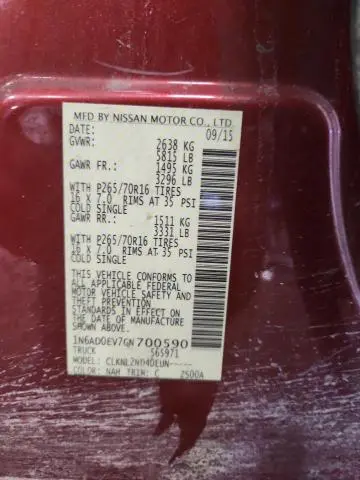2016 NISSAN FRONTIER S  