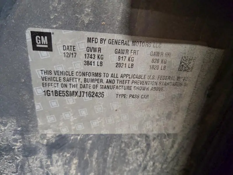 2018 CHEVROLET CRUZE LT  