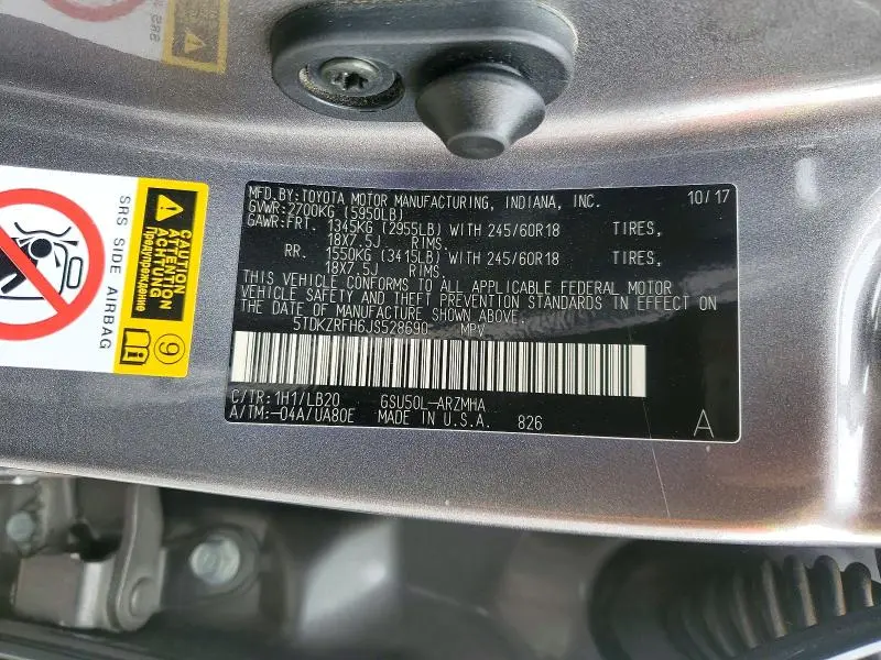 2018 TOYOTA HIGHLANDER XLE  