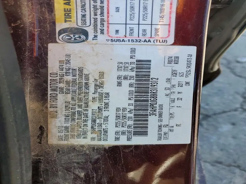 2011 FORD FUSION SEL  