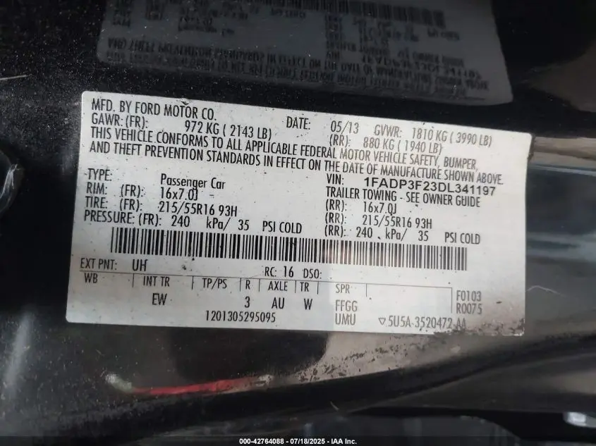 2013 FORD FOCUS SE