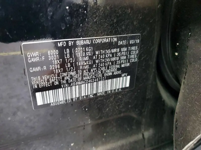 2019 SUBARU ASCENT PREMIUM  