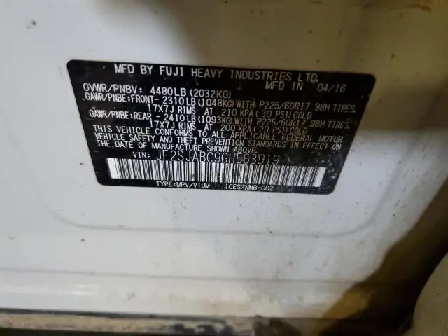 2016 SUBARU FORESTER 2.5I  