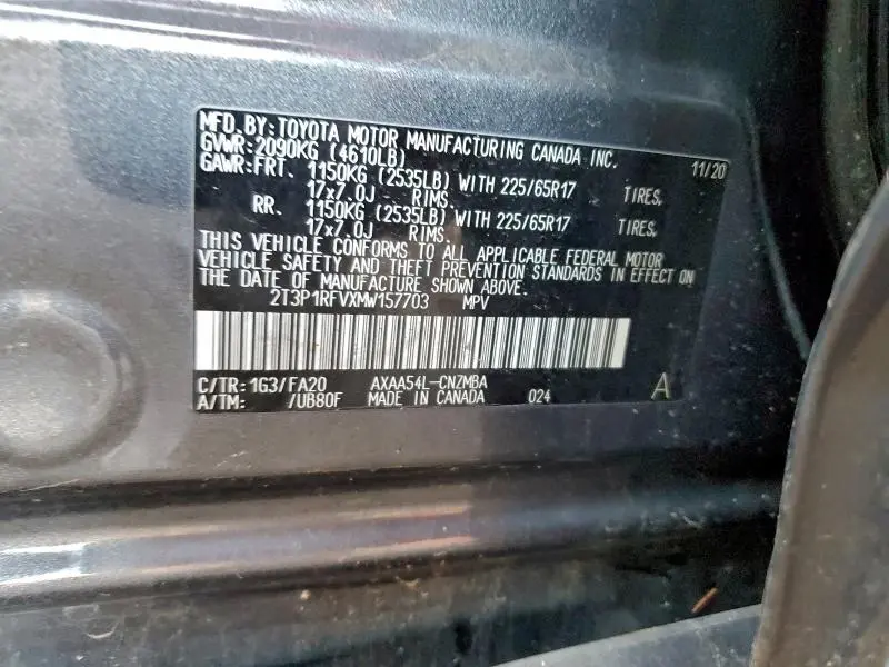 2021 TOYOTA RAV4 XLE  