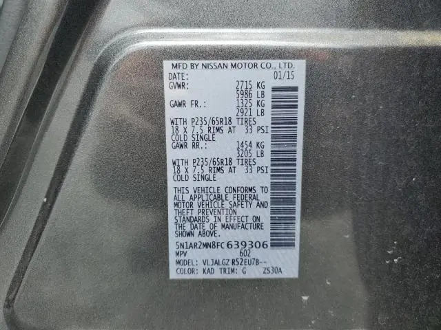 2015 NISSAN PATHFINDER S  