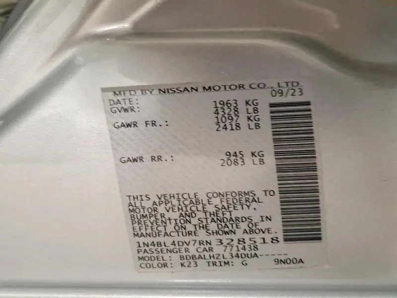 2024 NISSAN ALTIMA SV  