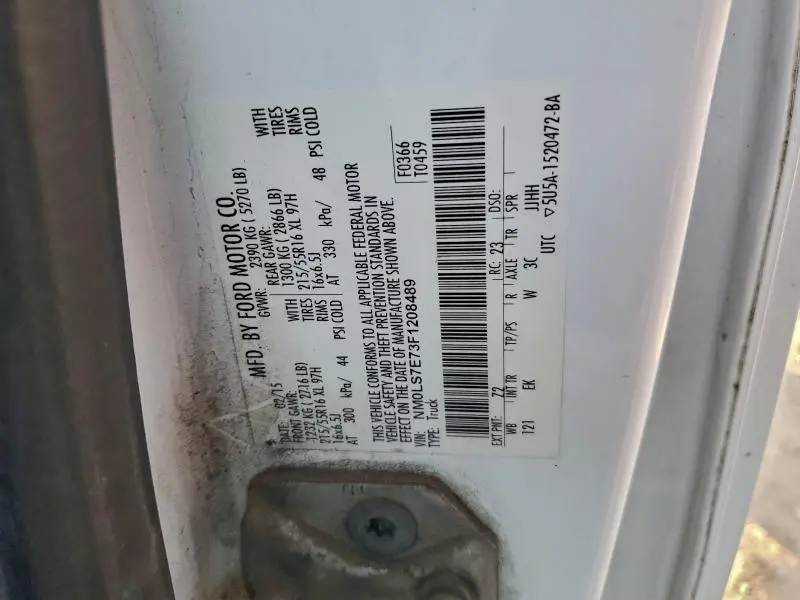 2015 FORD TRANSIT CONNECT XL  