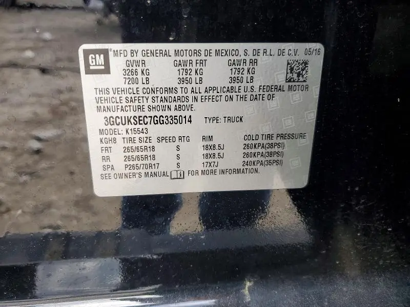 2016 CHEVROLET SILVERADO K1500 LTZ  