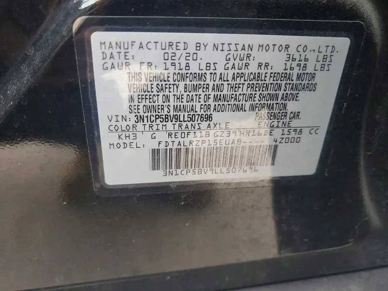 2020 NISSAN KICKS S  
