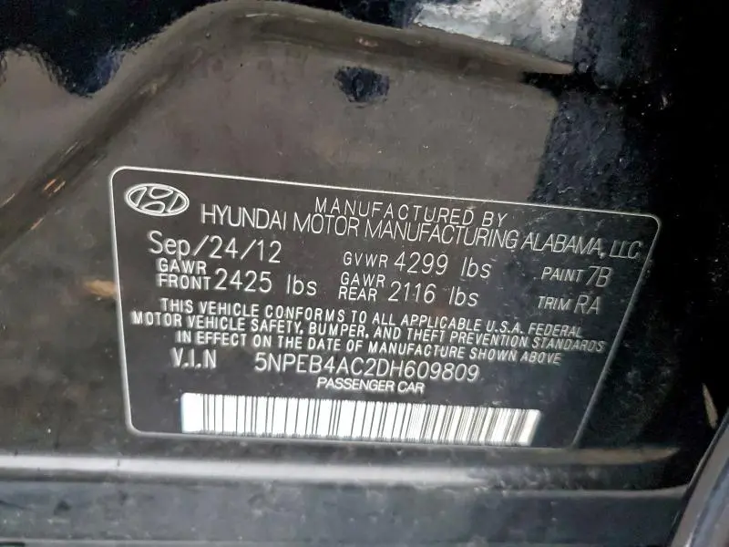 2013 HYUNDAI SONATA GLS  