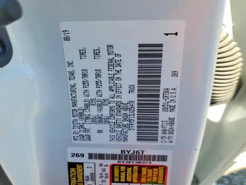 2020 TOYOTA TUNDRA SR5  