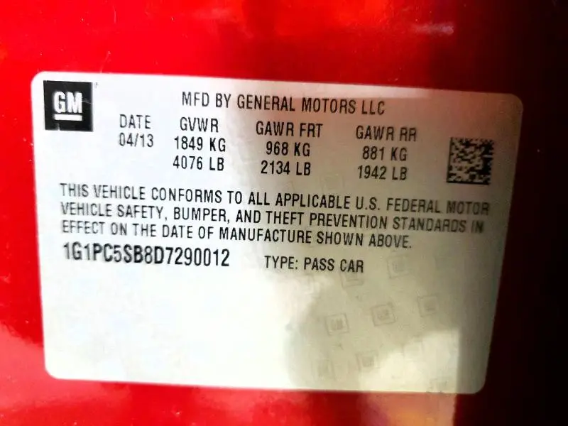 2013 CHEVROLET CRUZE LT  