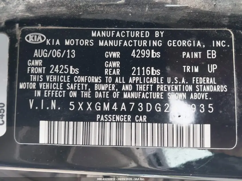 2013 KIA OPTIMA LX