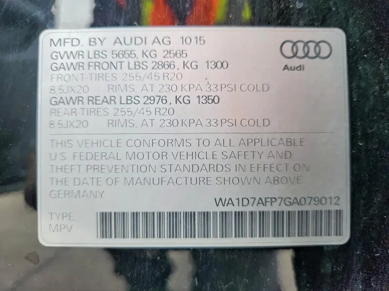2016 AUDI Q5 PREMIUM PLUS S-LINE  