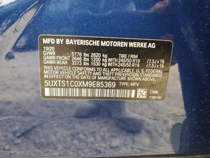 2021 BMW X3 XDRIVE30E  