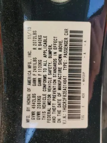 2014 HONDA ACCORD EXL
