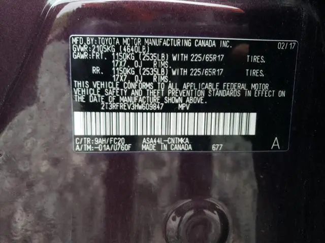 2017 TOYOTA RAV4 XLE  