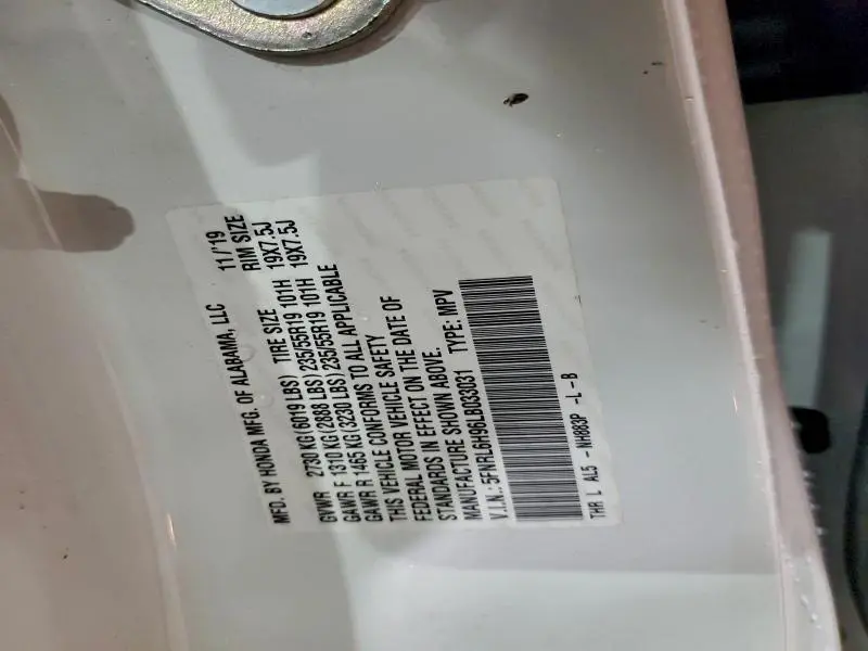 2020 HONDA ODYSSEY ELITE  