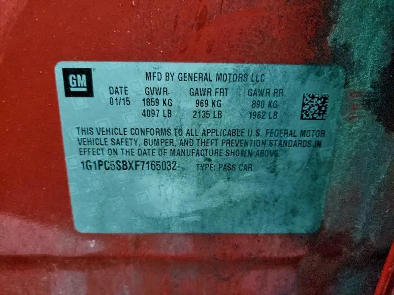 2015 CHEVROLET CRUZE LT  