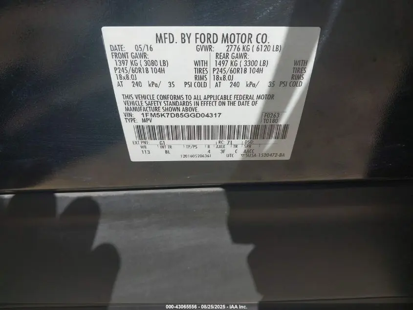 2016 FORD EXPLORER XLT