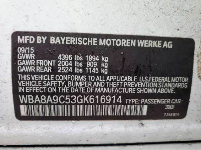 2016 BMW 320 I  