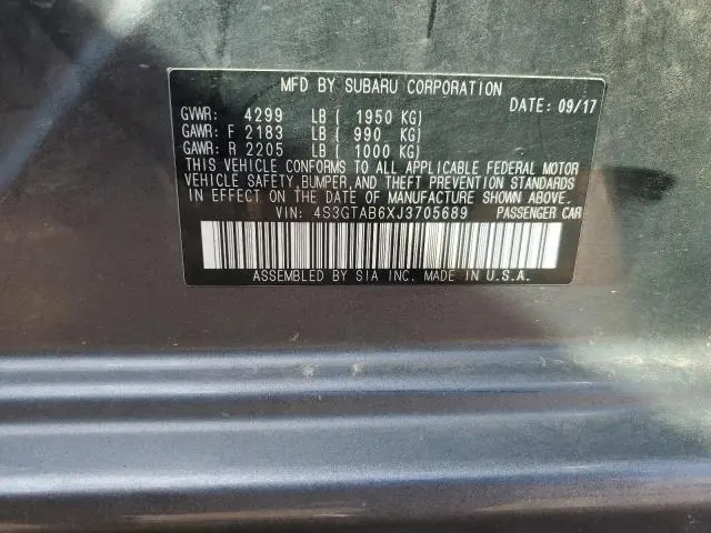 2018 SUBARU IMPREZA PREMIUM  