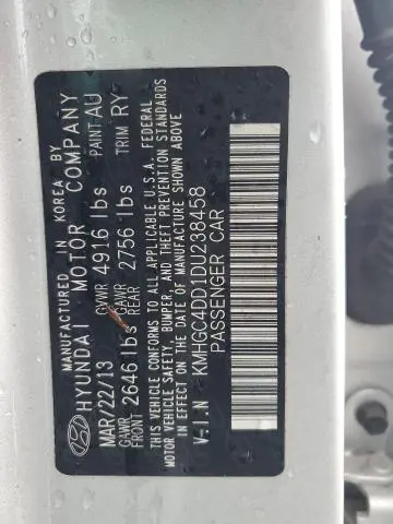 2013 HYUNDAI GENESIS 3.8L  