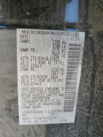 2022 NISSAN MURANO S  