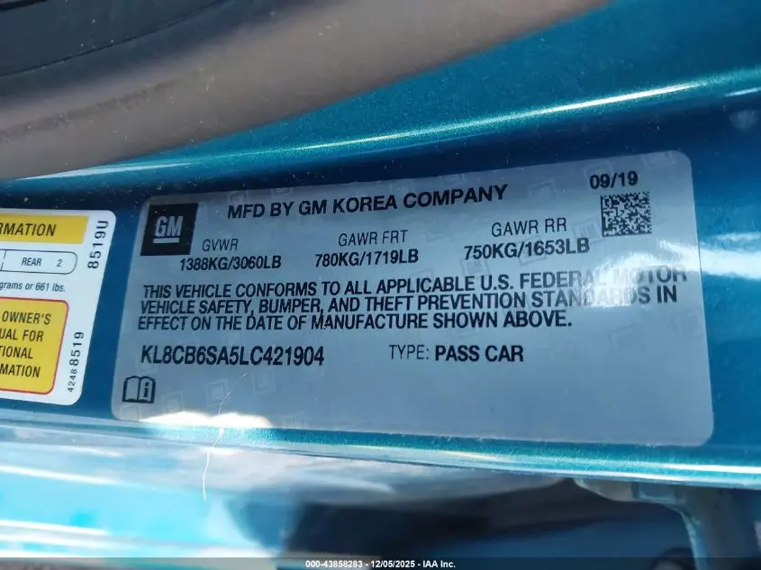 2020 CHEVROLET SPARK FWD LS AUTOMATIC