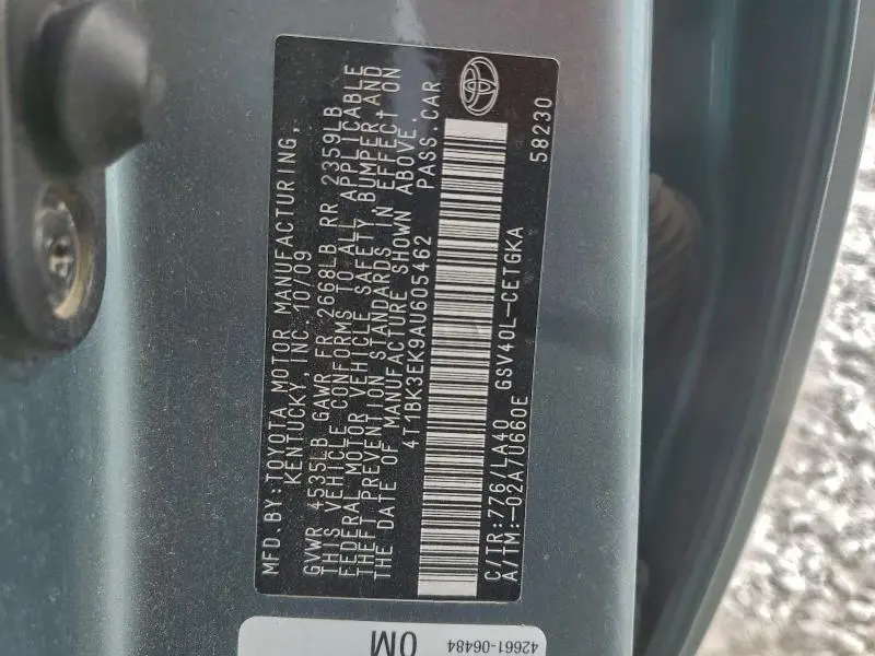 2010 TOYOTA CAMRY SE  