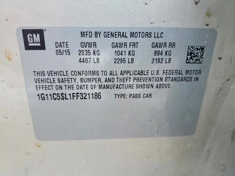 2015 CHEVROLET MALIBU 1LT  