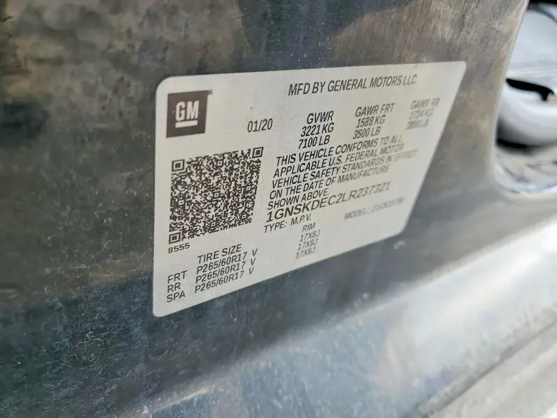 2020 CHEVROLET TAHOE POLICE  