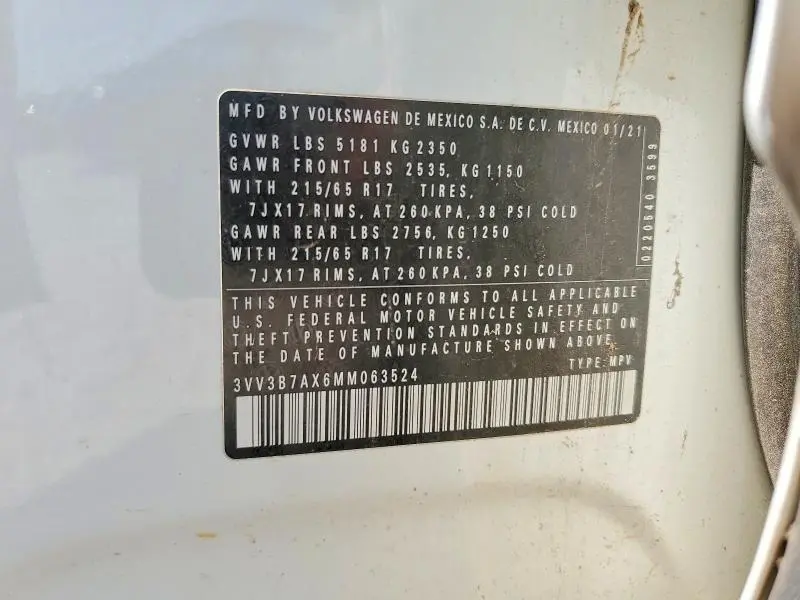 2021 VOLKSWAGEN TIGUAN SE  