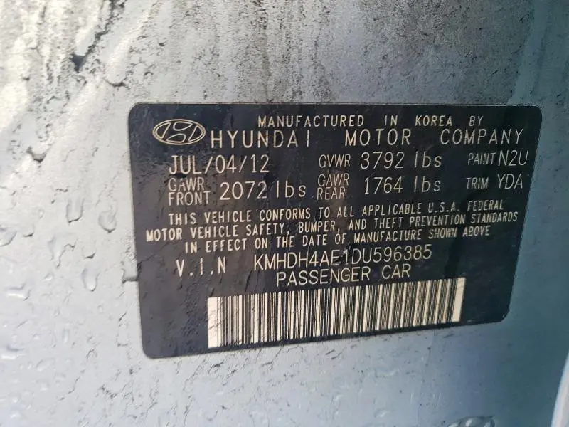 2013 HYUNDAI ELANTRA LIMITED  