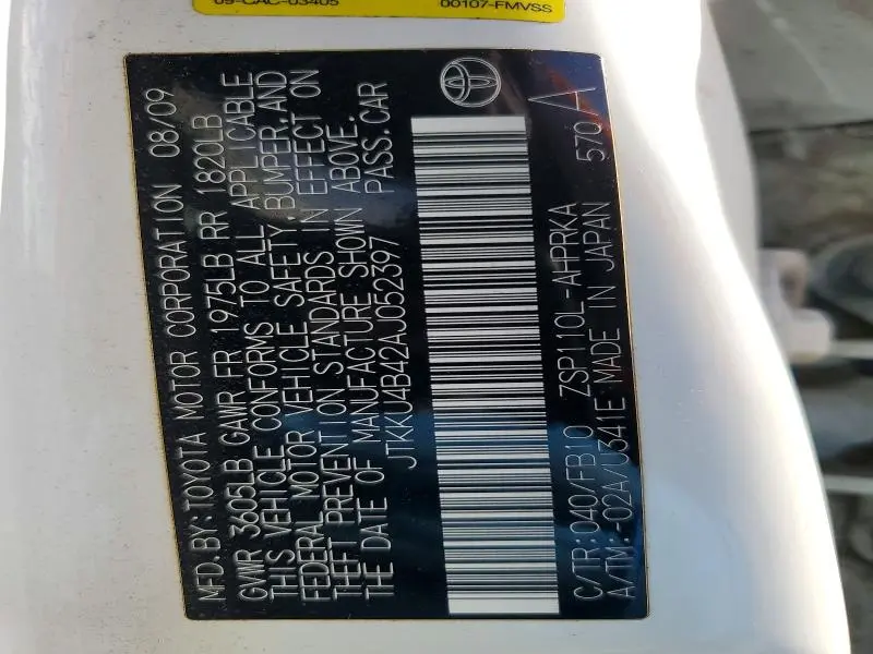 2010 SCION XD BASE  
