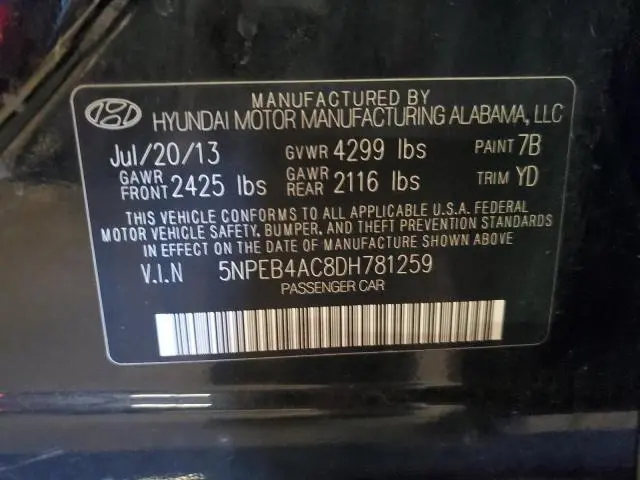 2013 HYUNDAI SONATA GLS  