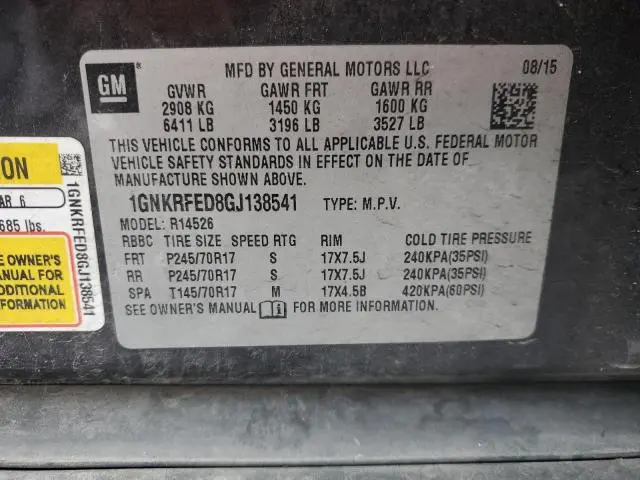 2016 CHEVROLET TRAVERSE LS  