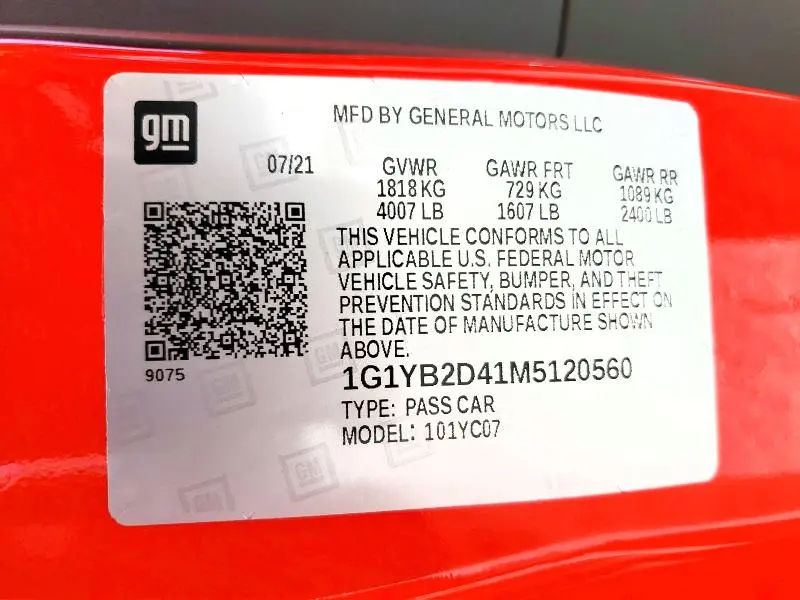 2021 CHEVROLET CORVETTE STINGRAY 2LT  