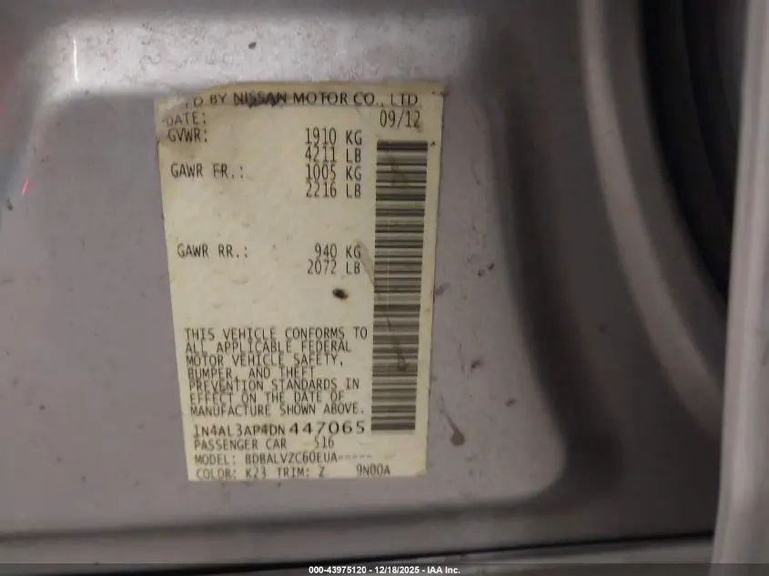 2013 NISSAN ALTIMA 2.5 SL