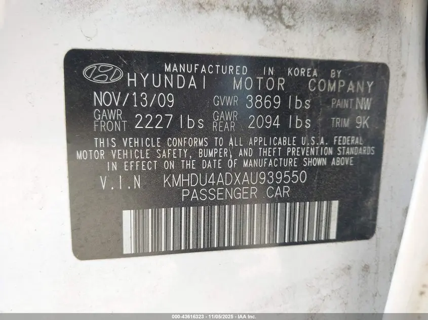 2010 HYUNDAI ELANTRA GLS