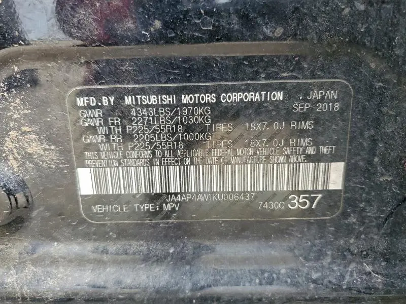 2019 MITSUBISHI OUTLANDER SPORT SE  