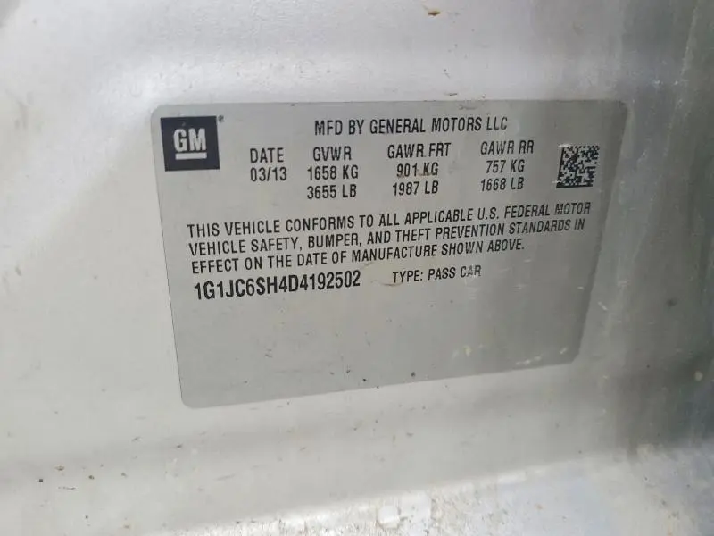2013 CHEVROLET SONIC LT  