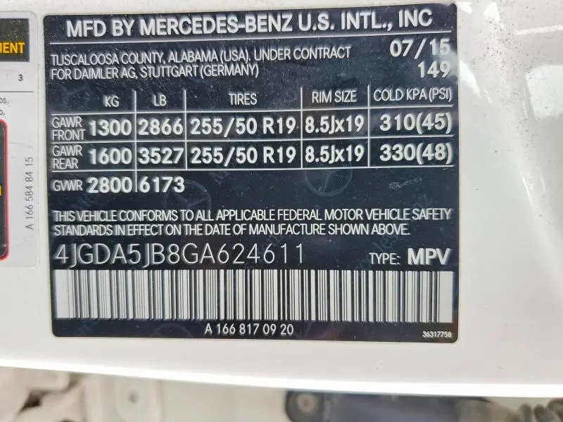 2016 MERCEDES-BENZ GLE 350  