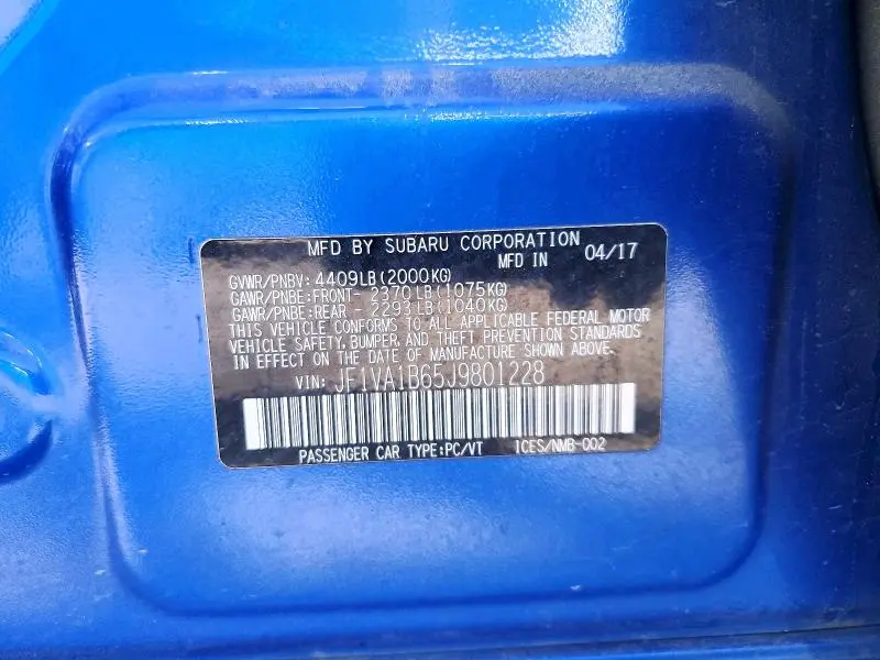 2018 SUBARU WRX   