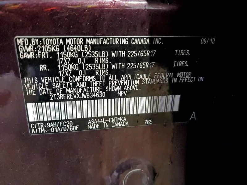 2018 TOYOTA RAV4 ADVENTURE  