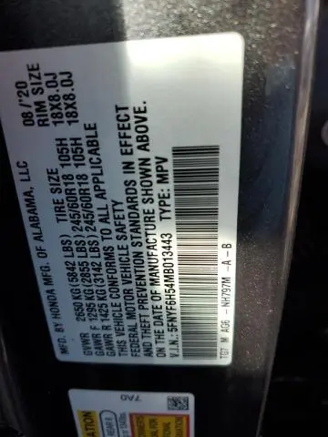 2021 HONDA PILOT EXL
