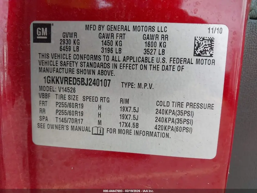 2011 GMC ACADIA SLT-1